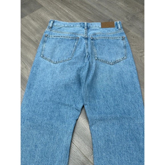Madewell Womens Blue Distressed Raw Hem High Rise 90s Straight Leg Jeans 26 NWT - Picture 7 of 10